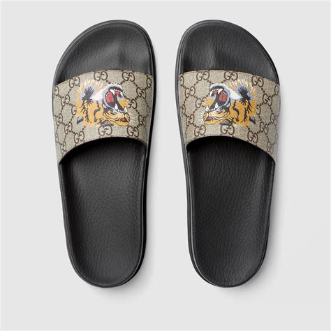 gucci men's slides sale|Gucci tiger slides men's.